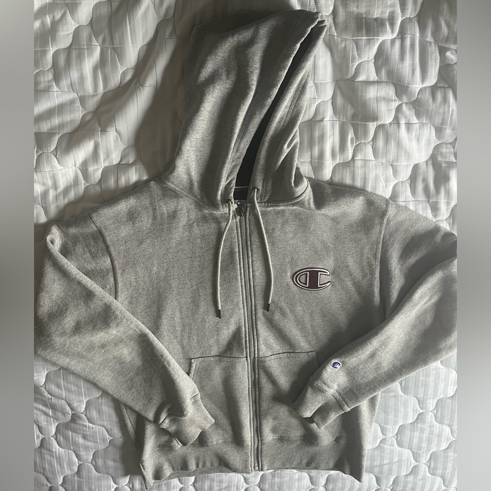 Grey Champion Zip Up Hoodie